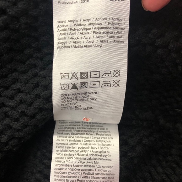 Noisy May Black Vera 3/4 Sleeve Oversized V-Neck Pullover Sweater Size L - Picture 14 of 14